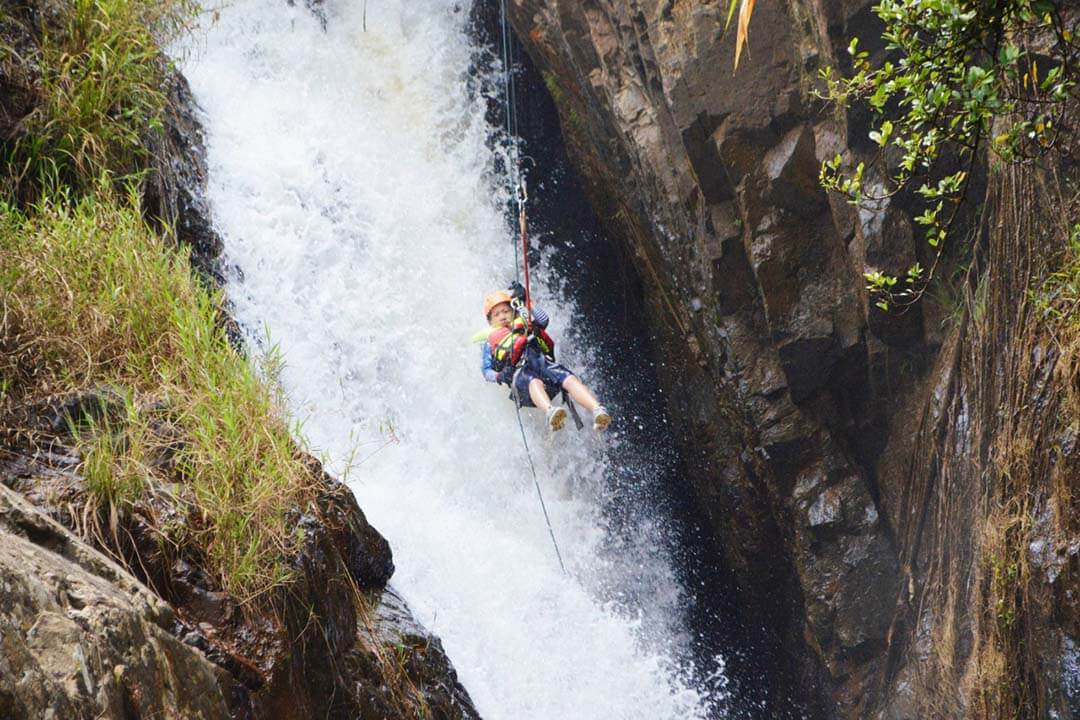 Canyoning waterfall in Tuyen Lam