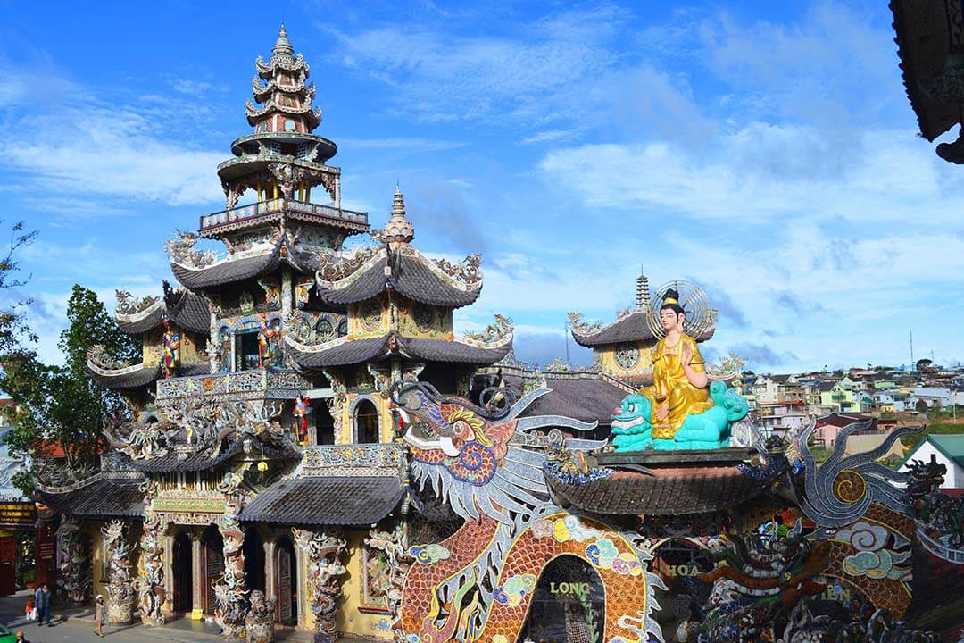 Linh Phuoc pagoda seen from above