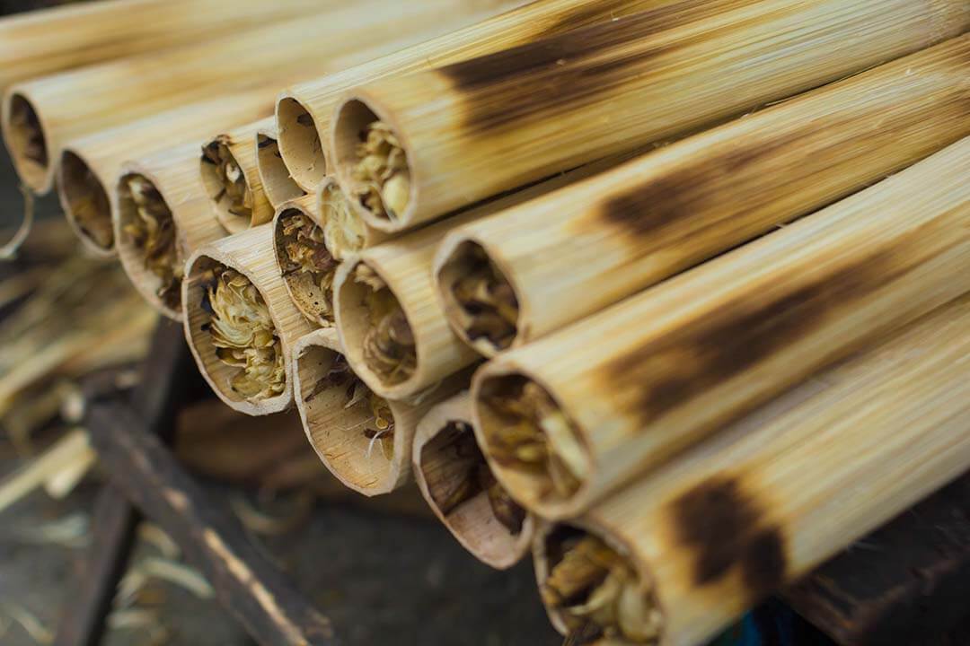 Sticky rice in bamboo