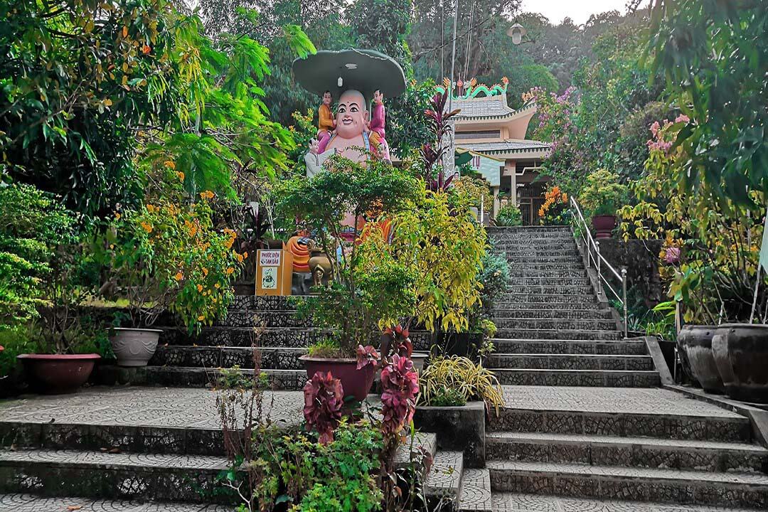 60 stone steps that lead to the pagoda