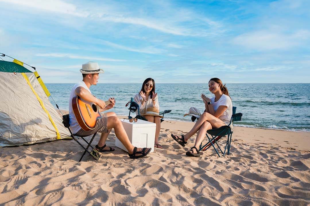 Camping on the beachside