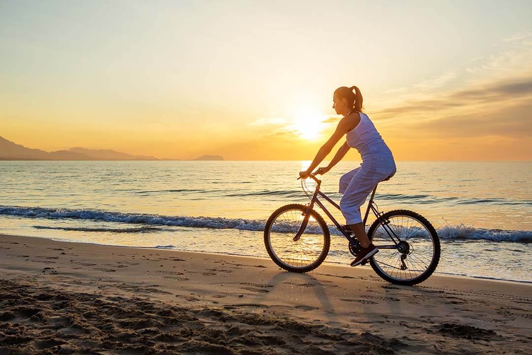 Cycling on the beach