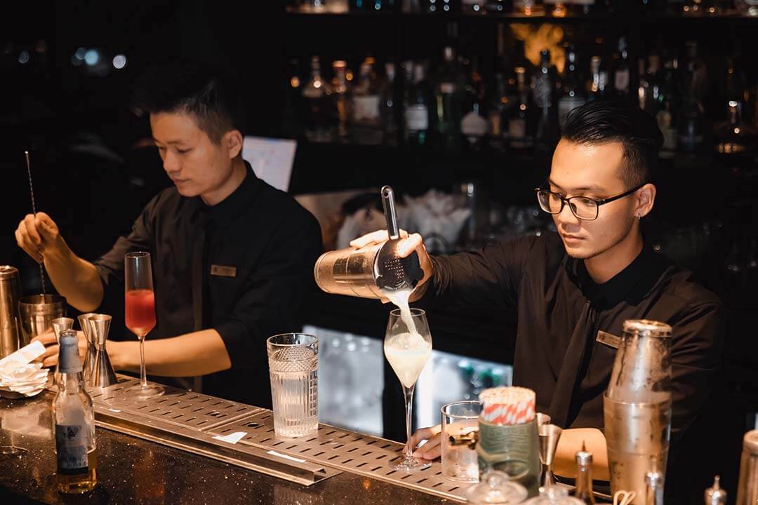 Bartender at Lighthouse Sky Bar