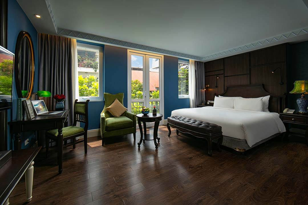 Bedroom in O Gallery Premier Hotel Spa - one of the TOP luxury hotels in Hanoi Old Quarter