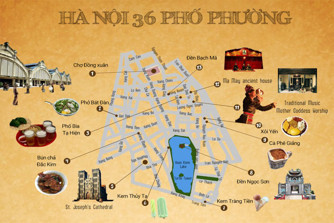 Hanoi Old Quarter tourist map