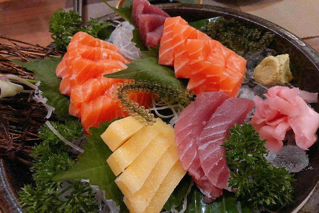 Fresh seafood dishes at Tamaya Japanese Restaurant