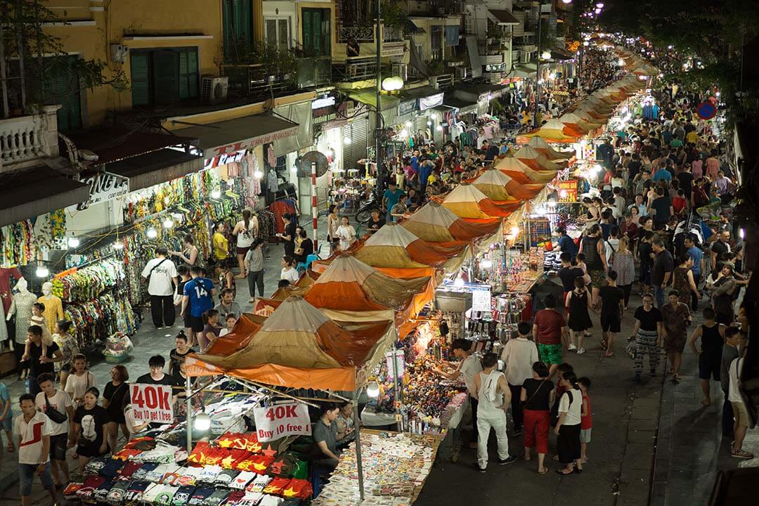 One of the shopping strees at the Old Town Night