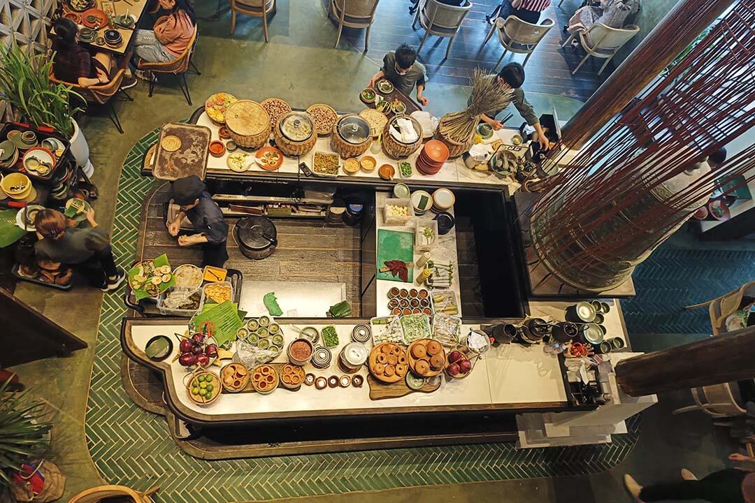 View from above of Sadhu Vegetarian Restaurant