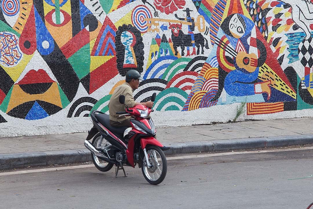 Xe om (traditional motorcycle taxi) in Dalat