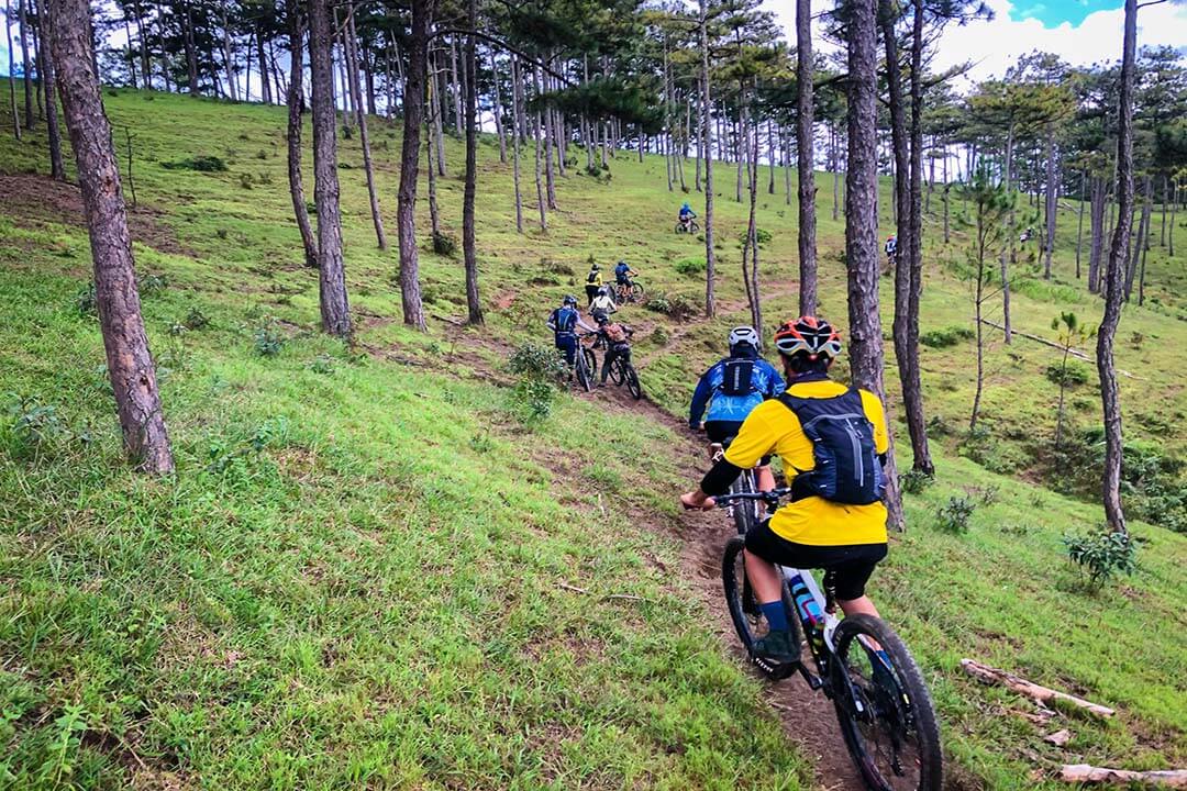 Cycling in LangBiang Mountain trail